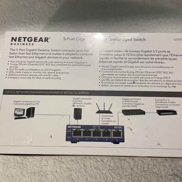 NETGEAR - 5-Port 10/100/1000 Gigabit Ethernet unmanaged and Unopened Switch - Picture 2 of 3